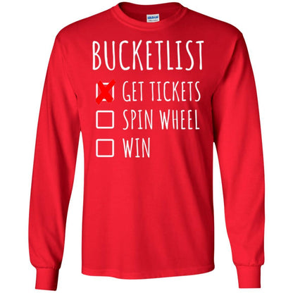 Game Show T-shirt Bucket List Spin Wheel Win Red