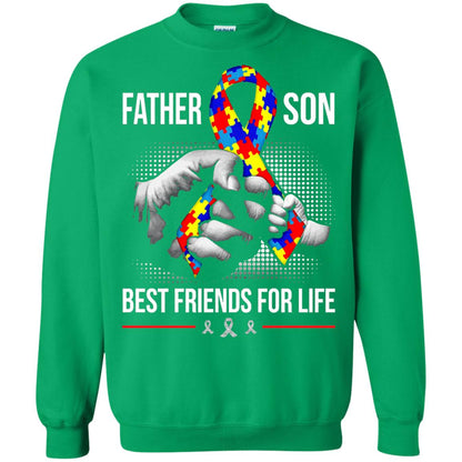 Father And Son Best Friends For Life Autism Awareness T-shirt Irish Green