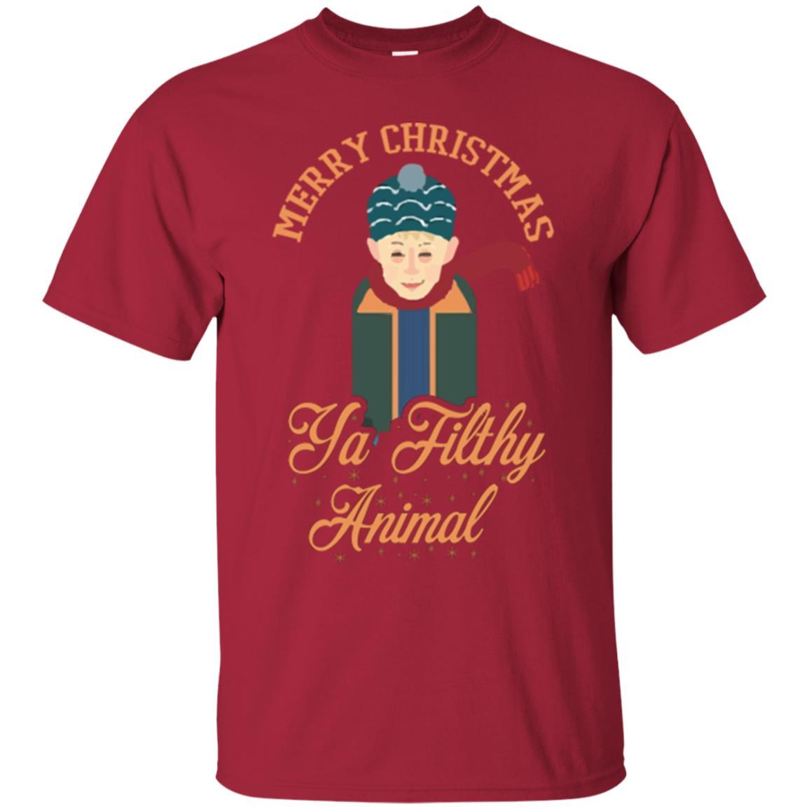 Christmas T-shirt Merry Christmas Ya Filthy Animal Cardinal