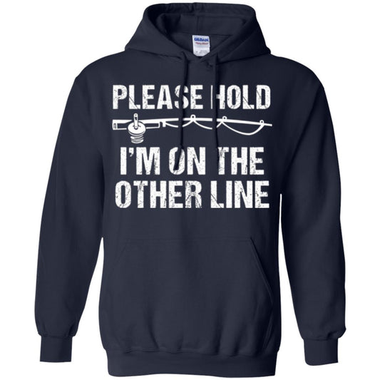 Fisherman T-shirt Please Hold I'm On The Other Line Navy