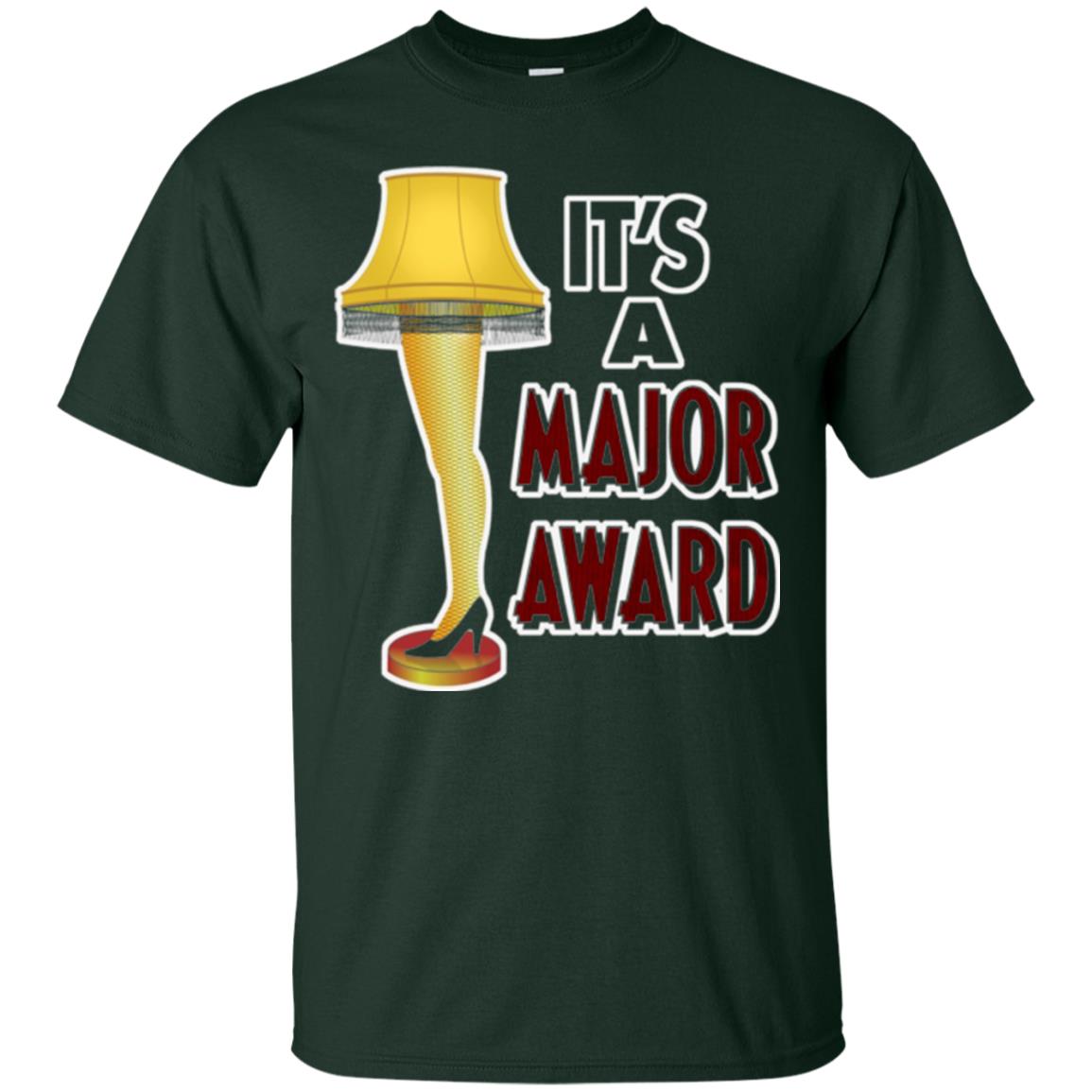 Christmas T-shirt It_s A Major Award Leg Lamp Forest Green
