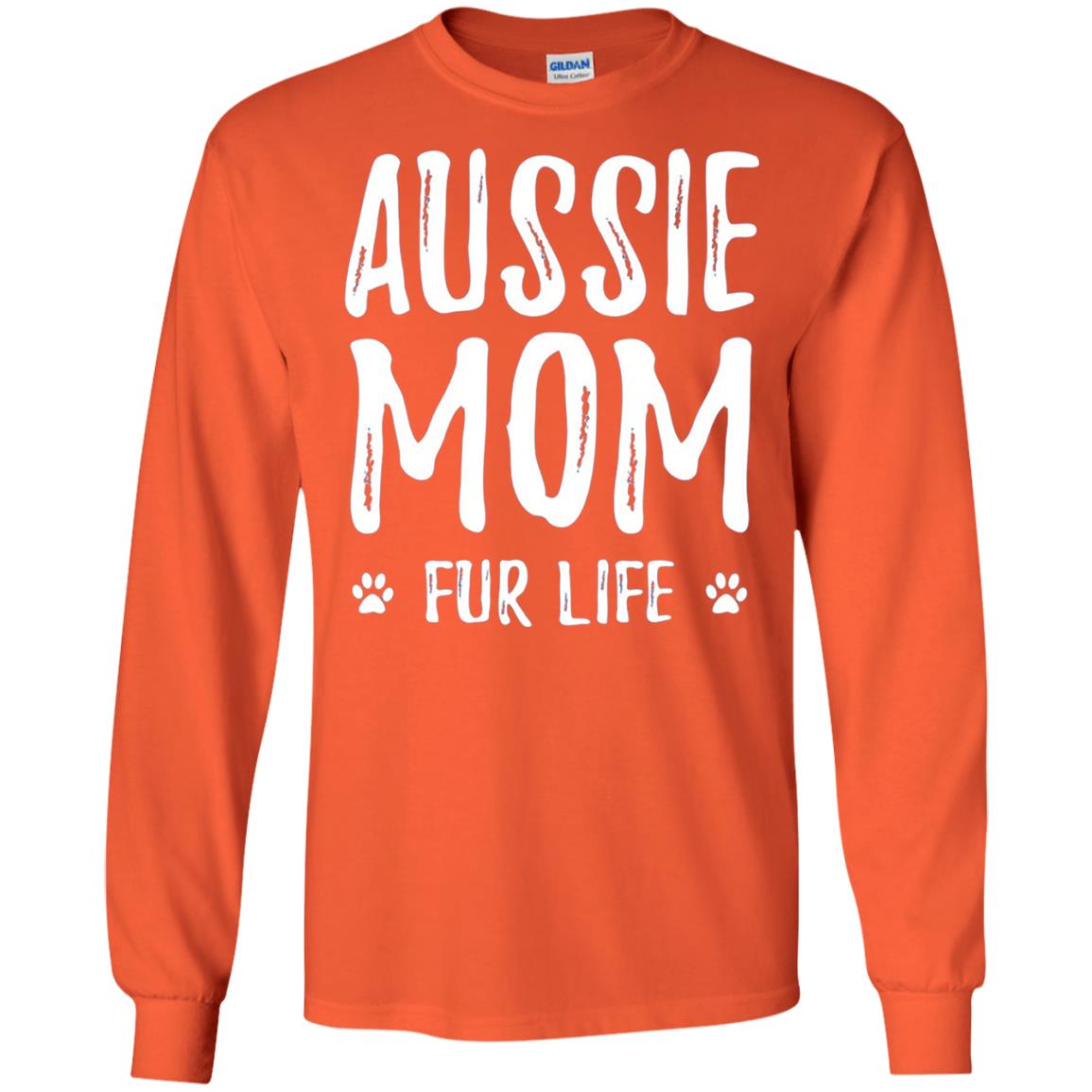 Aussie Mom Fur Life T-shirt Orange