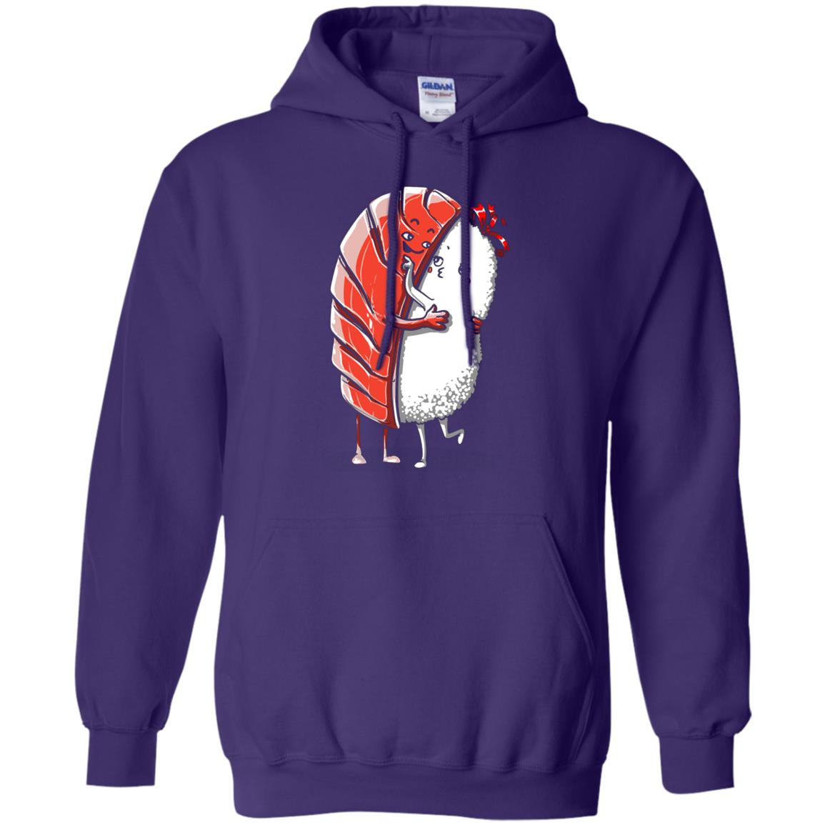 Sushi Lover T-shirt Salmon Sashimi Sushi Hug Love Purple
