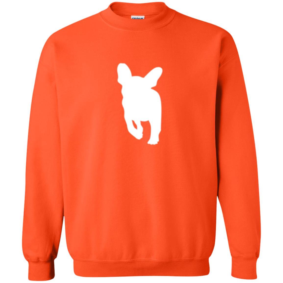 French Bulldog T-shirt White Silhouette Of Puppy Orange