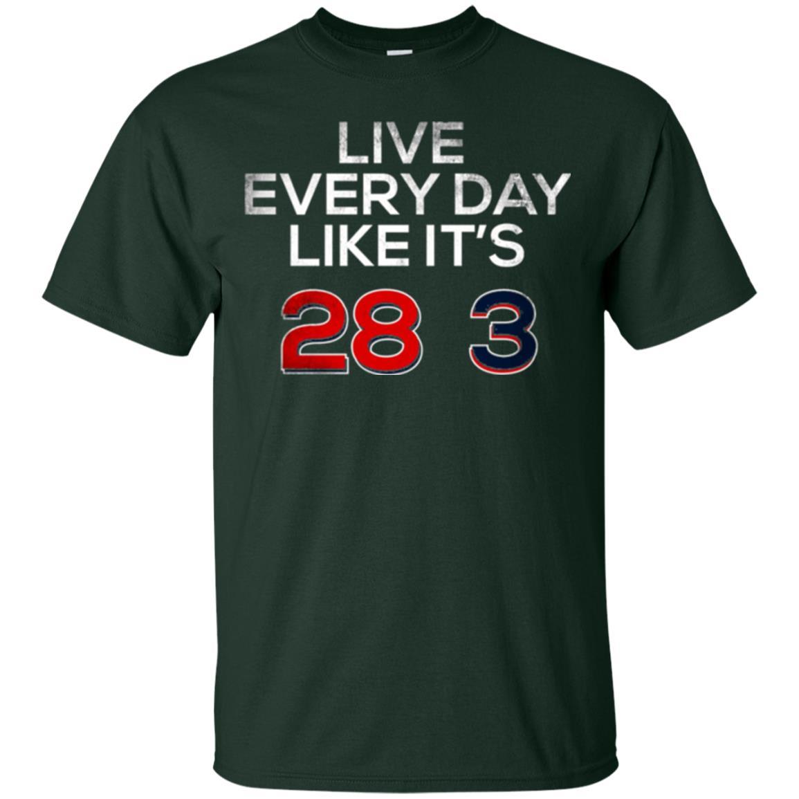 Patriotic Americans T-shirt Live Every Day Like It_s 28-3 Forest Green