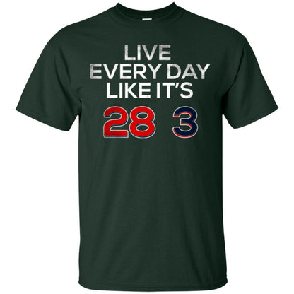 Patriotic Americans T-shirt Live Every Day Like It_s 28-3 Forest Green