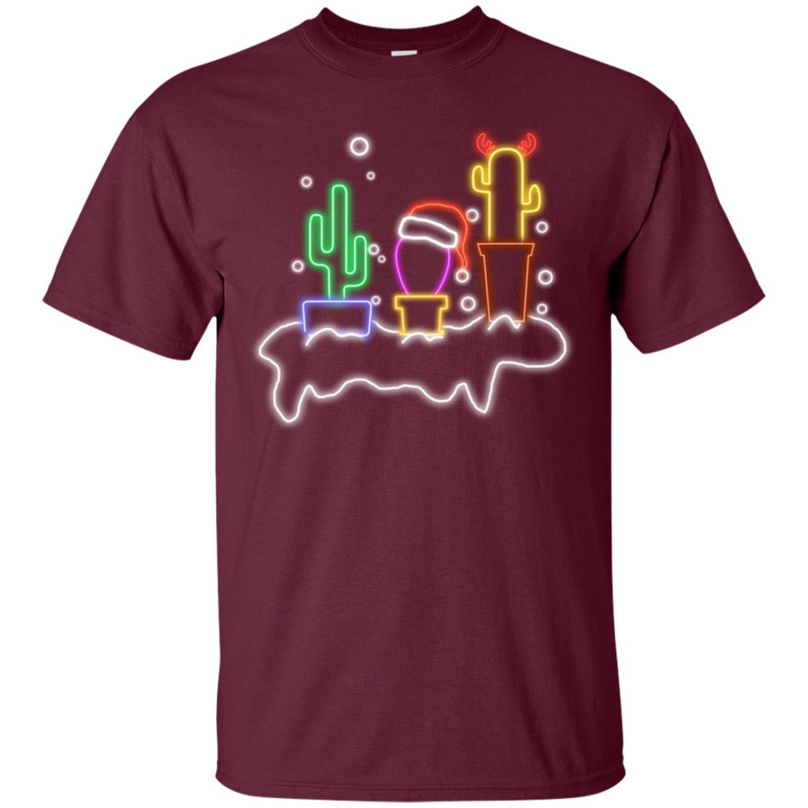 Cactus Merry X-mas Gift Shirt Maroon