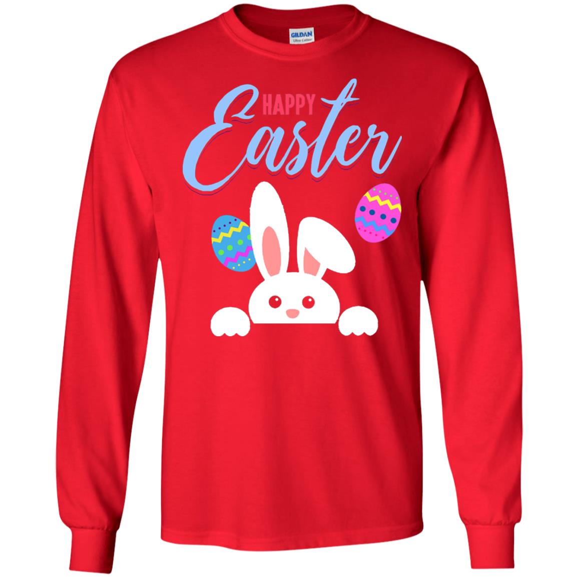 Emoji Bunny Egg Happy Easter Shirt Red