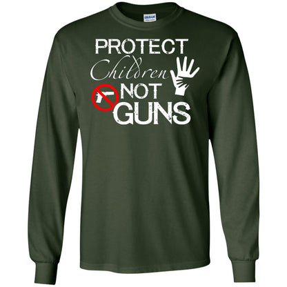 Anti Gun T-shirt Protect Children Not Gun Forest Green