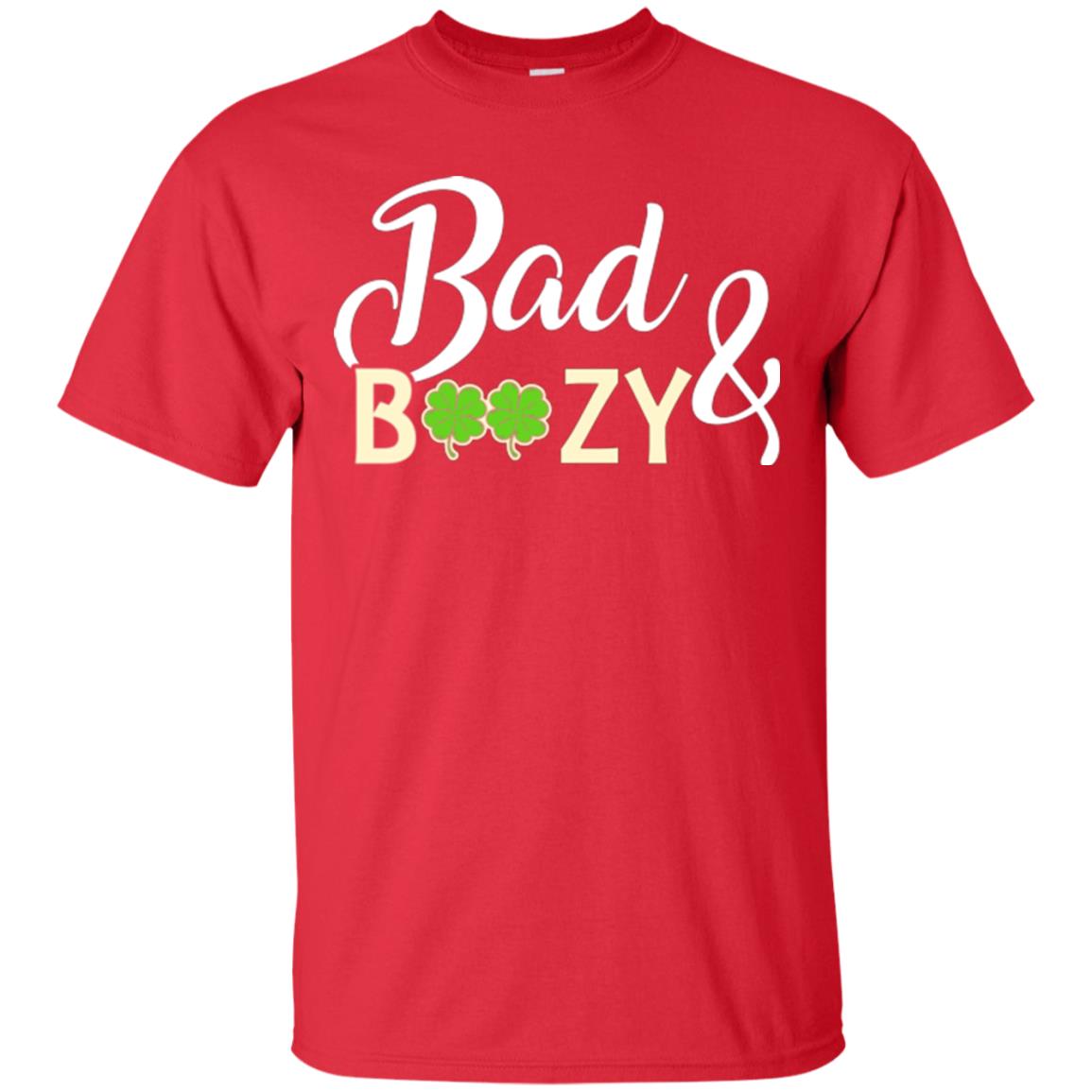 Saint Patrick's Day T-shirt Bad And Boozy Shamrock Red