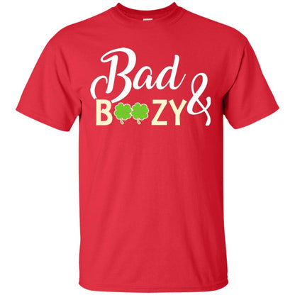 Saint Patrick's Day T-shirt Bad And Boozy Shamrock Red