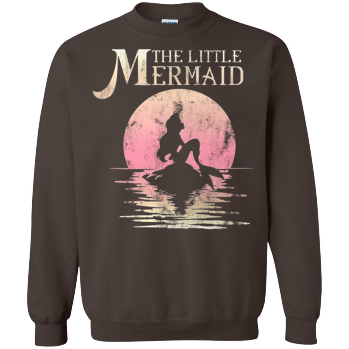 Cartoon T-shirt The Little Mermaid Ariel Rock Moon Silhouette Dark Chocolate