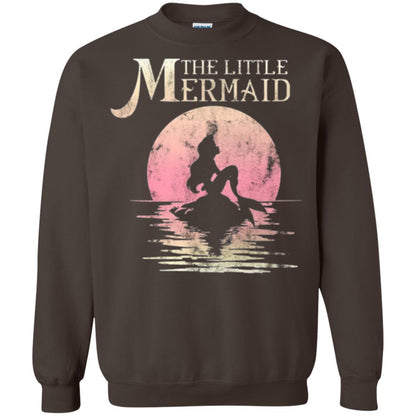 Cartoon T-shirt The Little Mermaid Ariel Rock Moon Silhouette Dark Chocolate