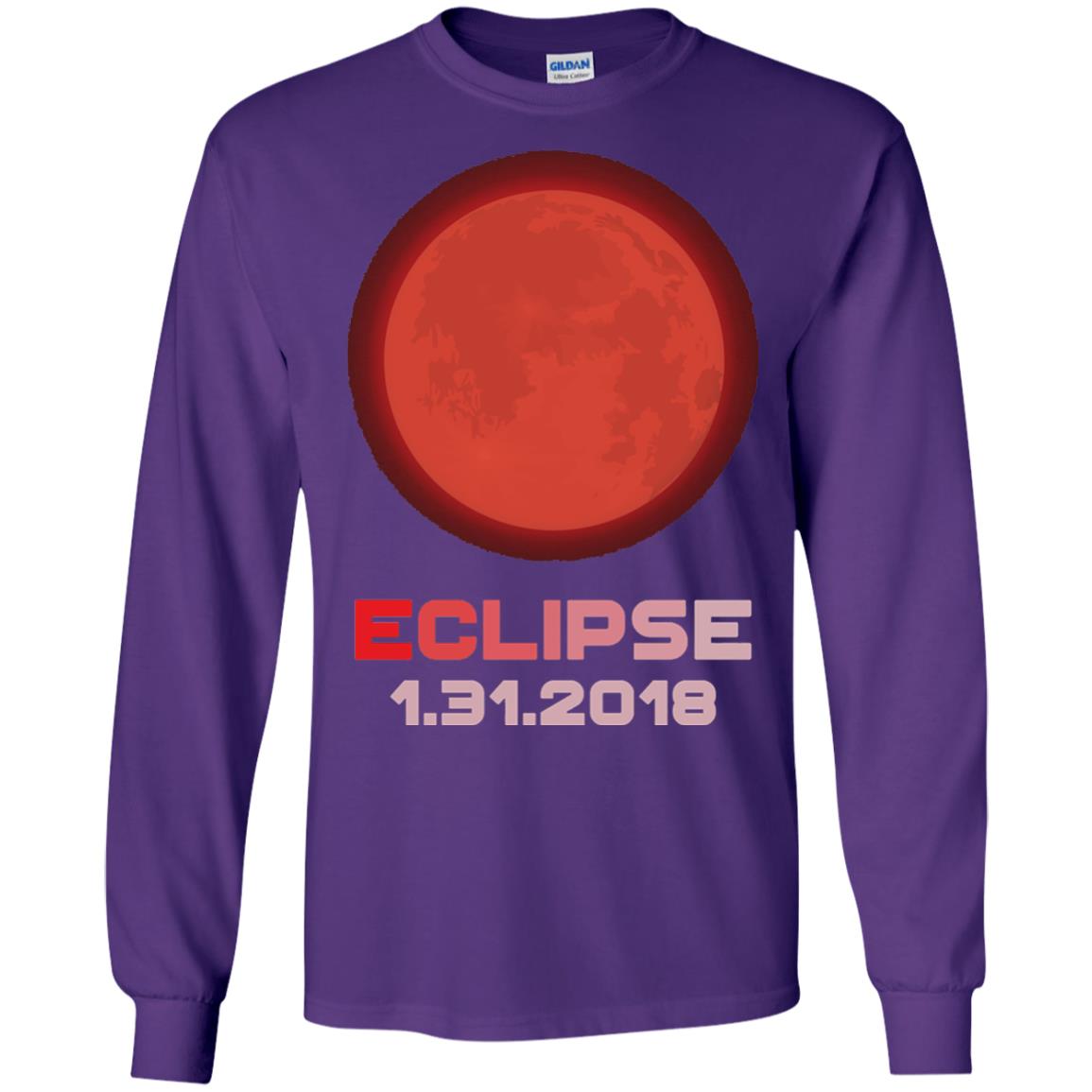Eclipse January 31st 2018 Total Lunar Eclipse T-shirt Purple