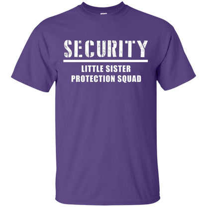 Security Little Sister Protection Squad Big Brother T-shirt Purple