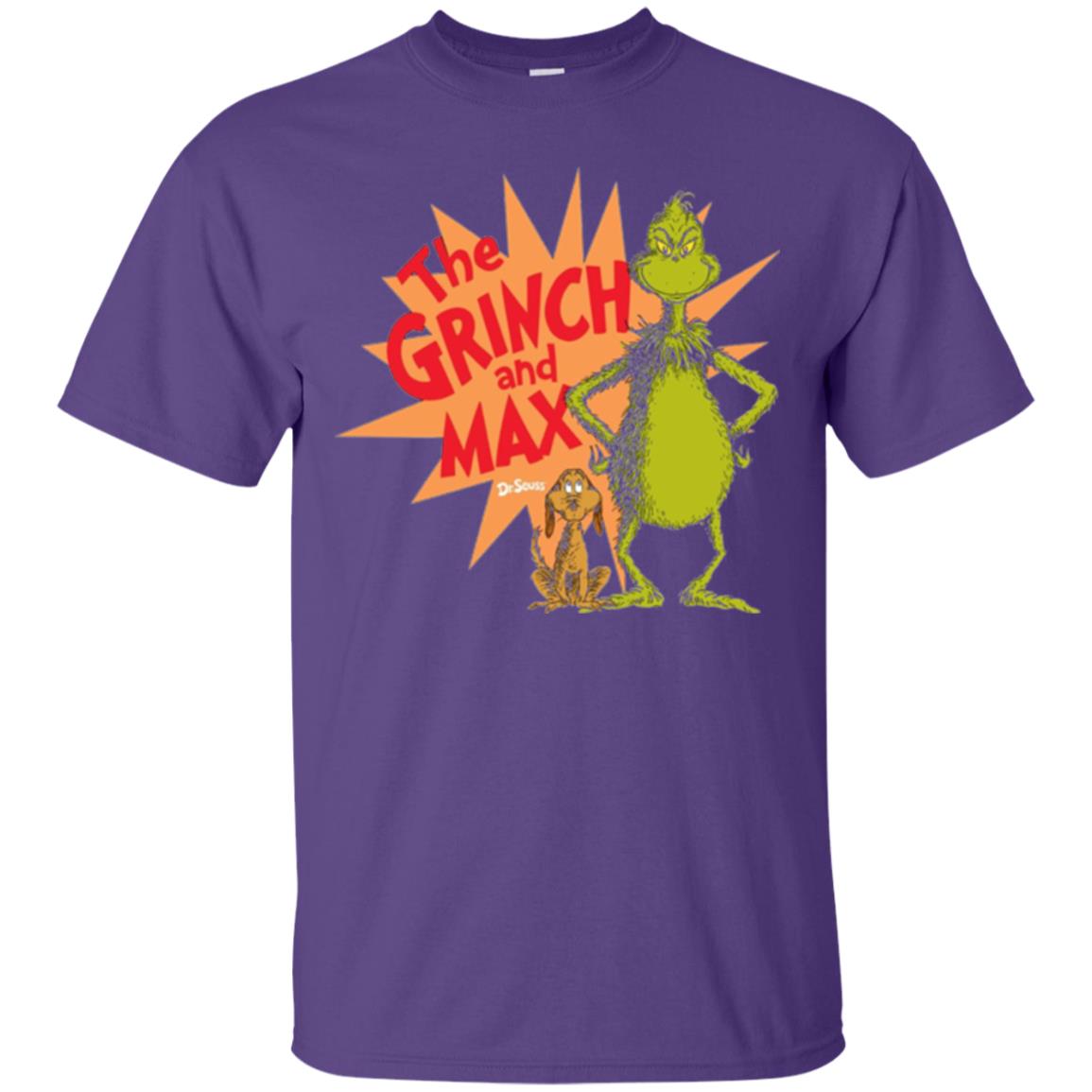 Cartoon T-shirt Dr. Seuss Grinch And Max Burst Purple