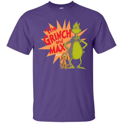 Cartoon T-shirt Dr. Seuss Grinch And Max Burst Purple