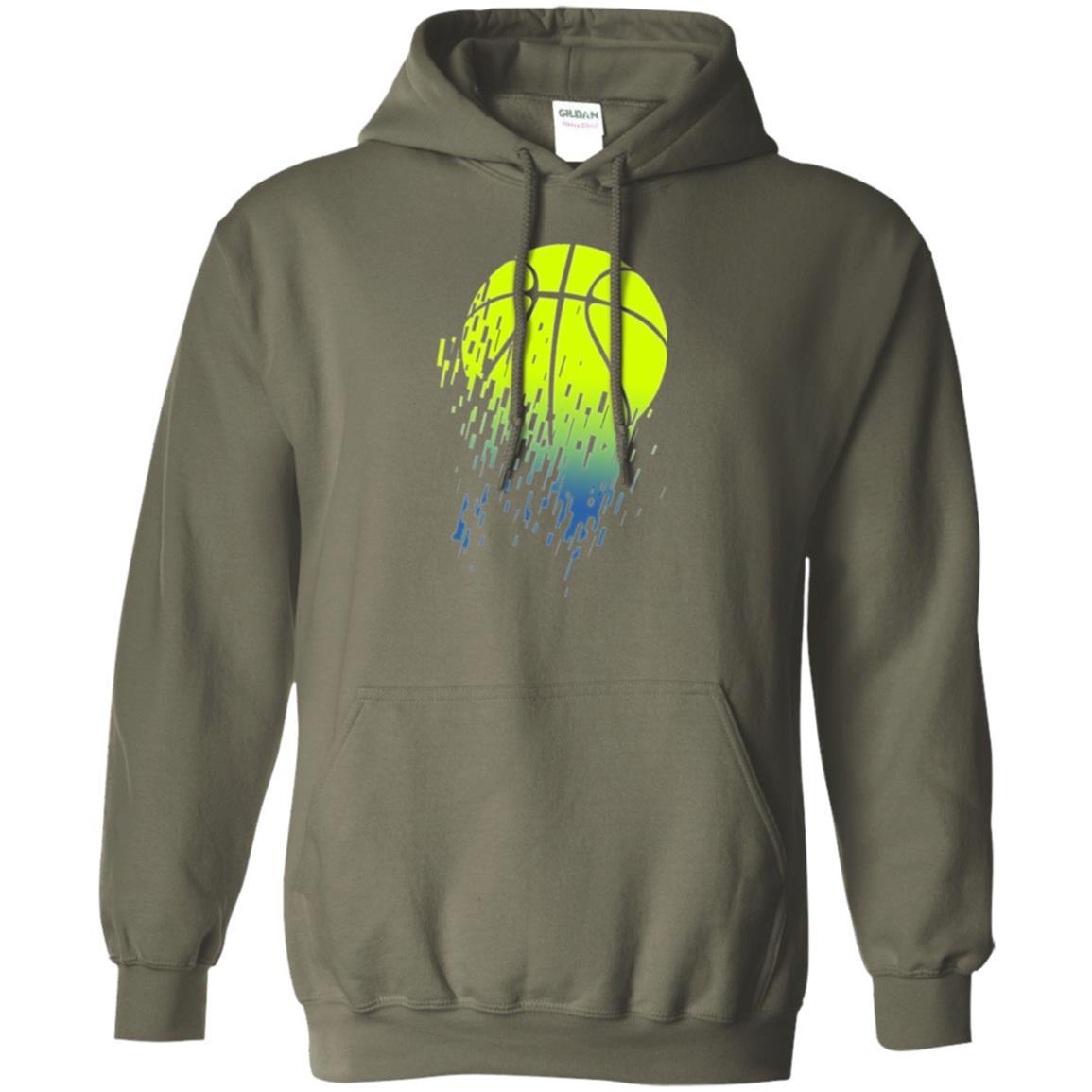 Basketball T-shirt Disintegrating Neon Green Military Green