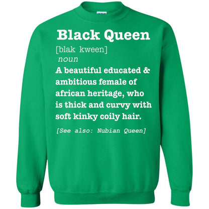 African Pride Melanin Educated T-shirt Black Queen Definition Irish Green