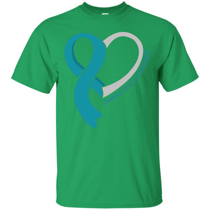 Ovarian Cancer Teal Heart Ribbon Awareness Ovarian Cancer T-shirt Irish Green