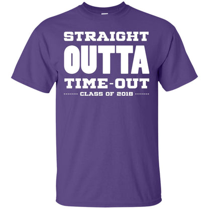 Straight Outta Time Out Class Of 2018 Graduation Shirt Purple