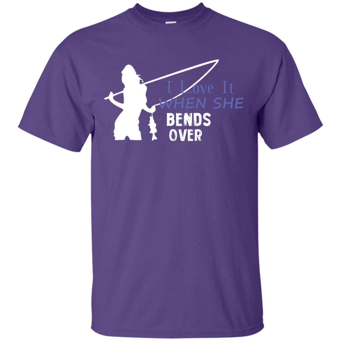 I Love It When She Bends Over Fishing Lover T-shirt For Mens Purple