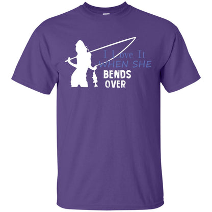 I Love It When She Bends Over Fishing Lover T-shirt For Mens Purple