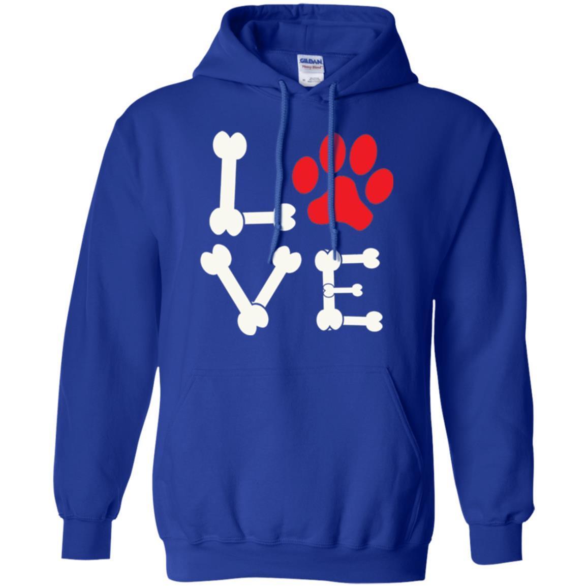 Dog Lover T-shirt Love My Dog Red Pawprint Royal