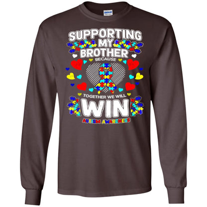 Autism Awareness Shirts For Supporting My Brother Dark Chocolate
