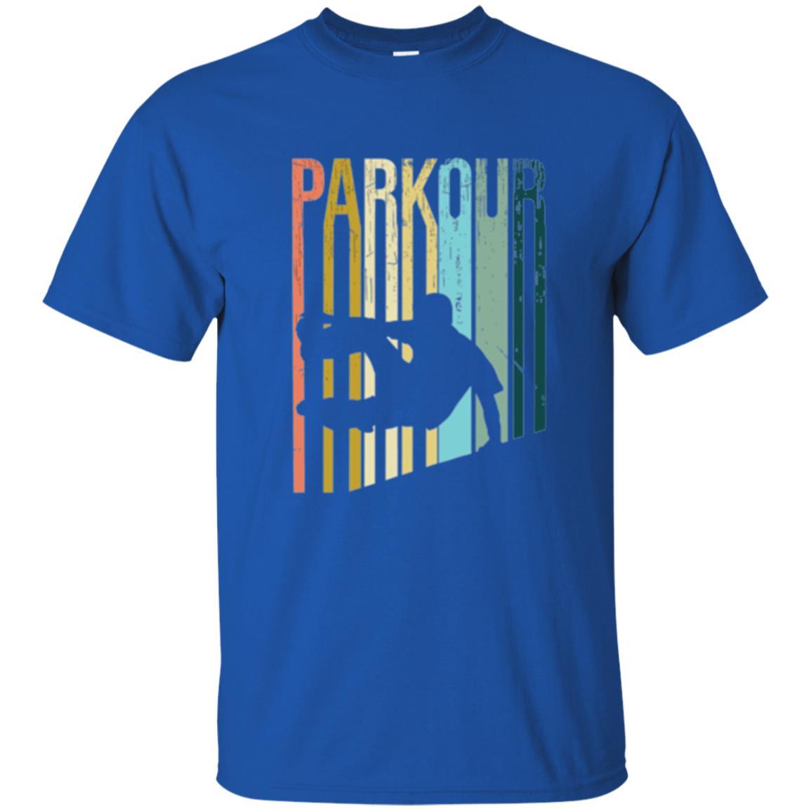 Parkour T-shirt Distressed Style Parkour Silhouette Royal