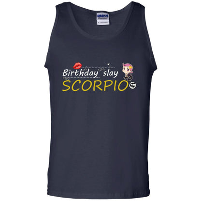Cute Scorpio Girl Birthday Lip Slay T-shirt Navy