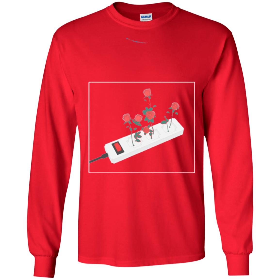 Flower Power Cute Art Aesthetic Vaporwave Digital Rose T-shirt Red