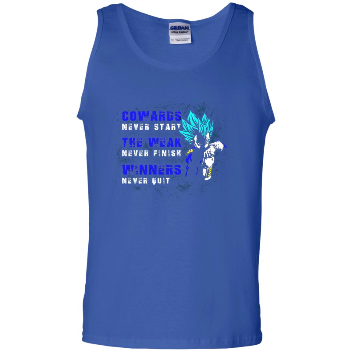 Cowards Never Start The Weak Never Finish Comic T-shirt Royal