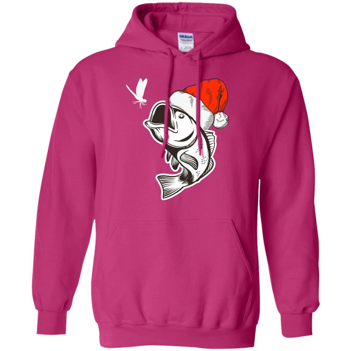 Bass Fishing Santa Hat Christmas Gift Shirt For Fishing Lovers Heliconia