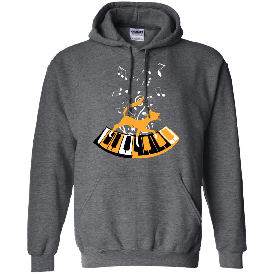 Cat Plays Piano Shirt For Mens Womens Dark Heather