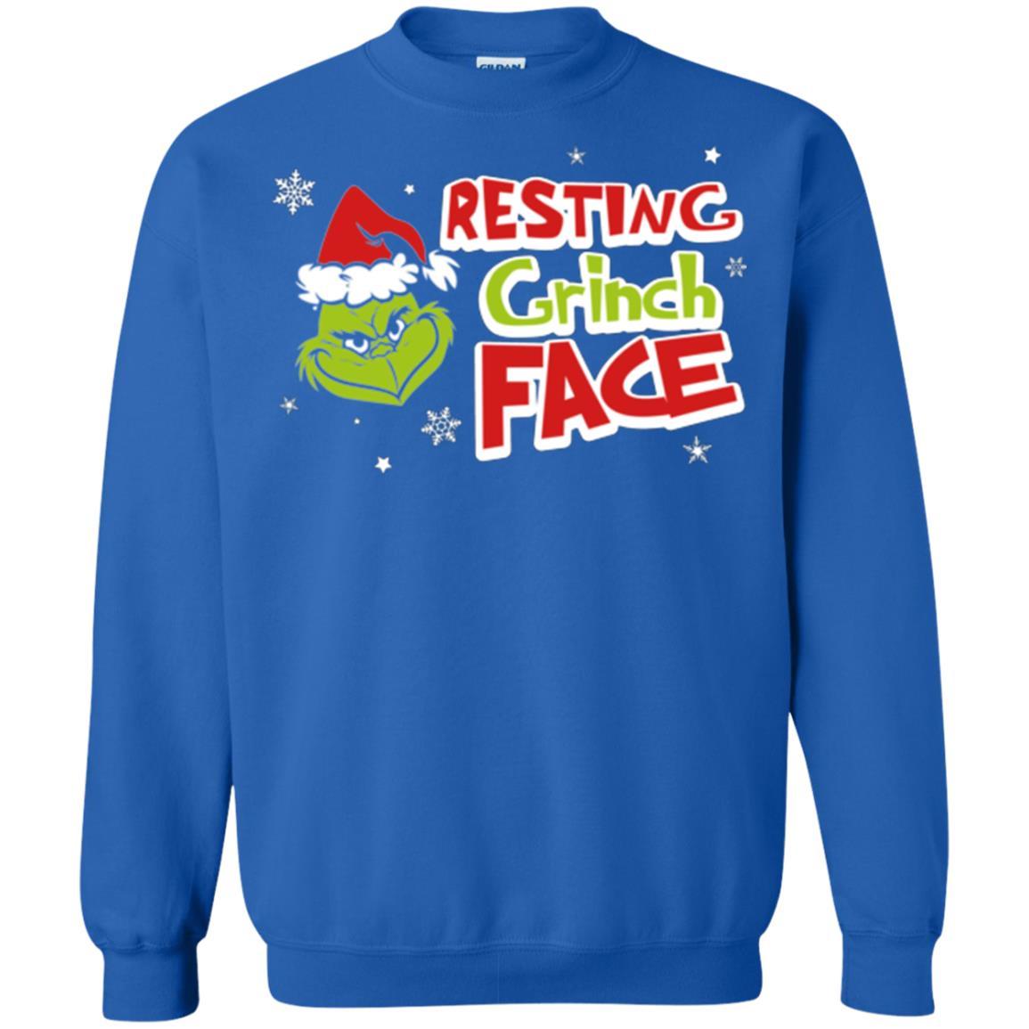 Christmas T-shirt Resting Grinch Face Royal
