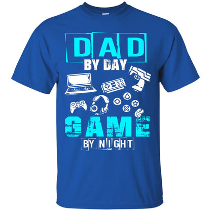 Dad By Day Gamer By Night Gamer T-shirt Royal