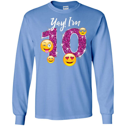 Funny Emoji Birthday 10th Birthday T-shirt Carolina Blue