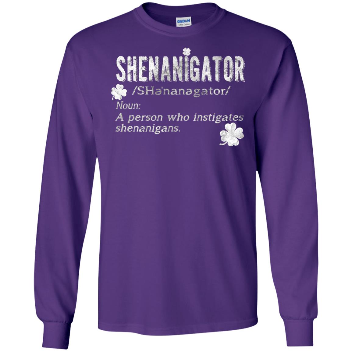 Shenanigator Shamrocks St. Patrick Day Shirt For Irish Purple