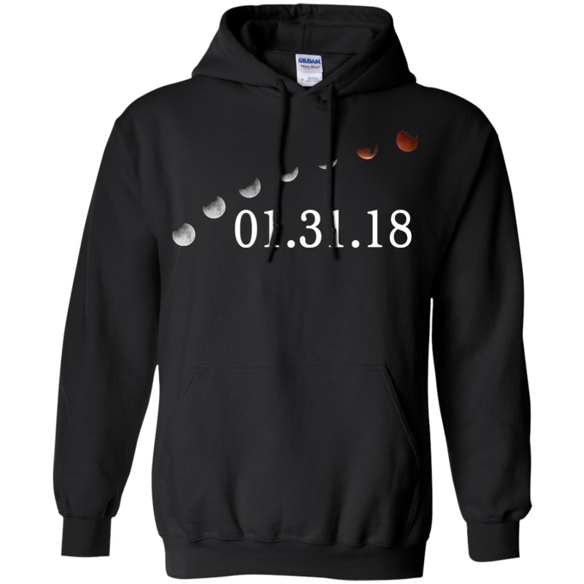 Usa Total Lunar Eclipse On January 31, 2018 T-shirt Black