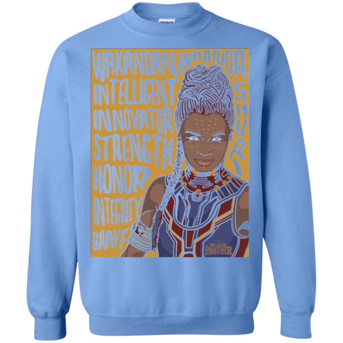 Black Panther Movie Shuri Word Art T-shirt Carolina Blue