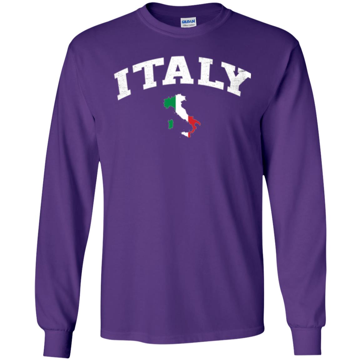Italy T-shirt Flag Map Purple