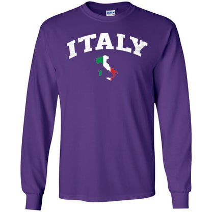 Italy T-shirt Flag Map Purple