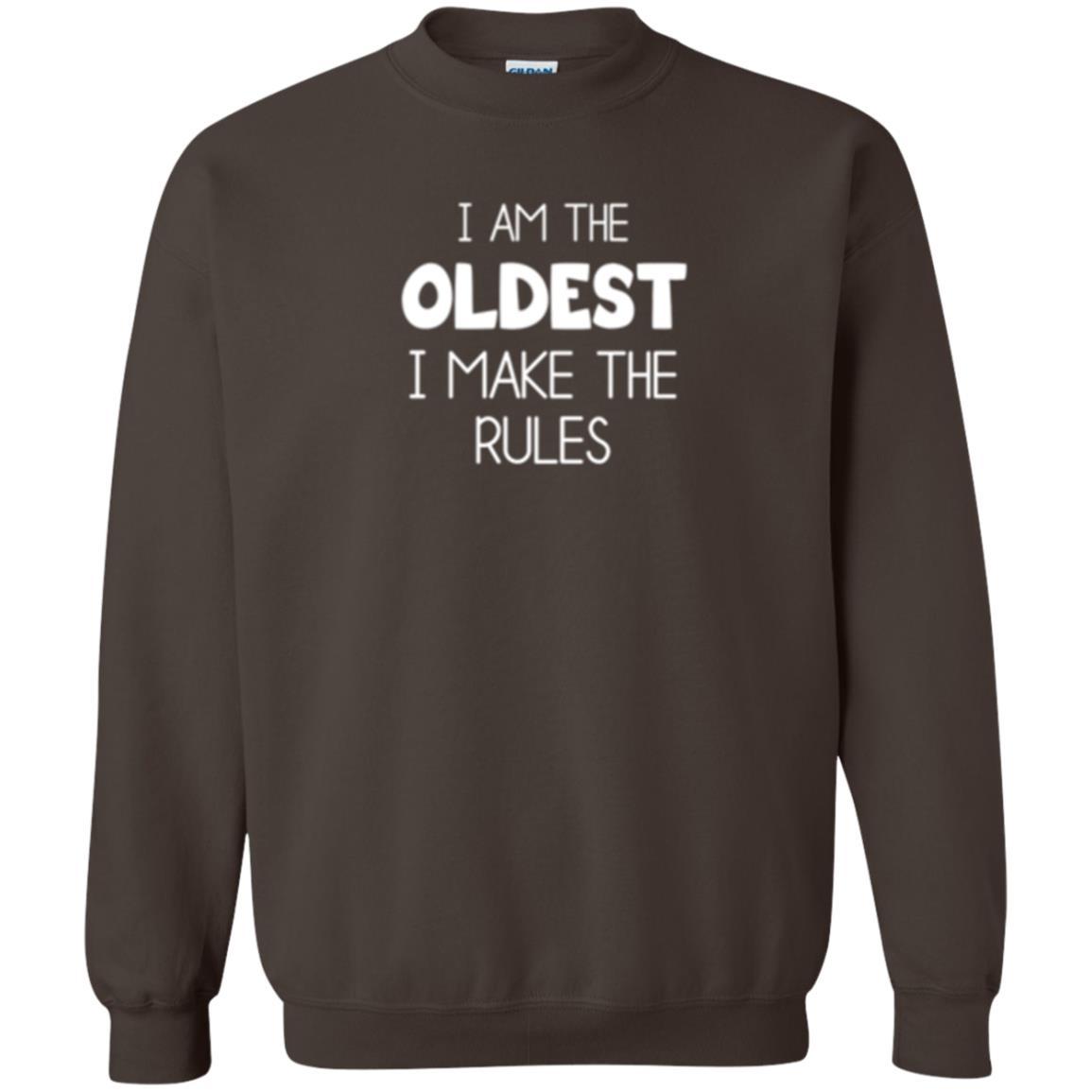 Family T-shirt I'm The Oldest I Make The Rules Dark Chocolate