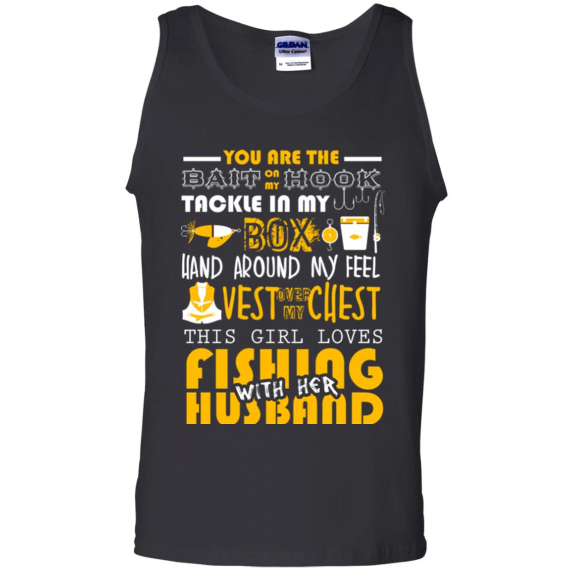 Fishing Lover T-shirt This Girl Loves Fishing With Her Husband Black