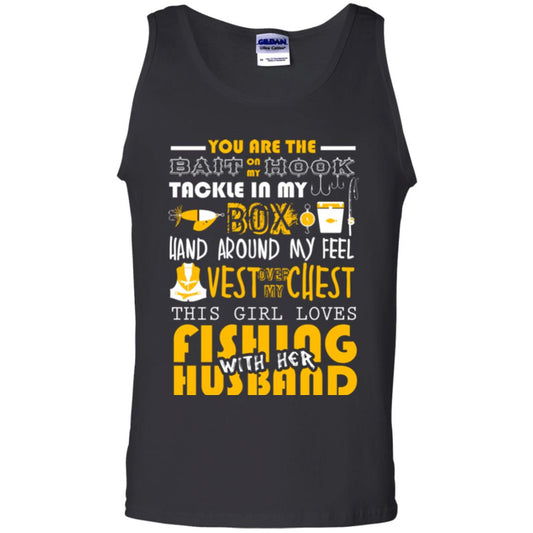 Fishing Lover T-shirt This Girl Loves Fishing With Her Husband Black