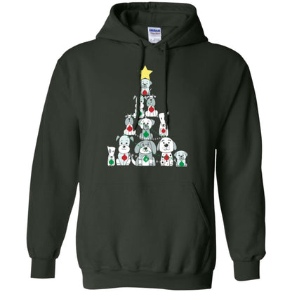 Dogs Lovers T-shirt Christmas Tree By Dogs Forest Green
