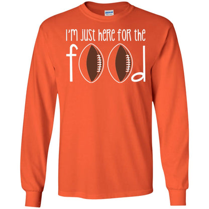 Football Lover T-shirt I_m Just Here For The Food Orange