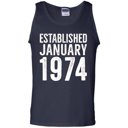Established January 1974 43rd Birthday T-shirt Navy