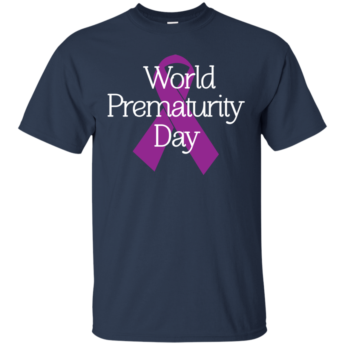 Cancer Awareness T-shirt World Prematurity Day T-shirt Navy